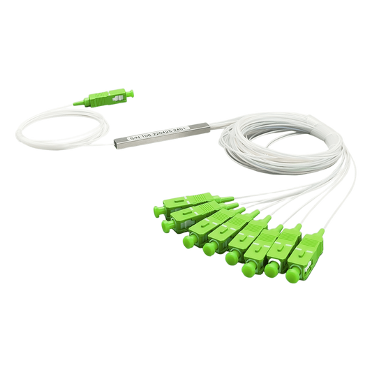 Splitter (Divisor Óptico) tipo PLC, 1x8, conectores SC/APC
