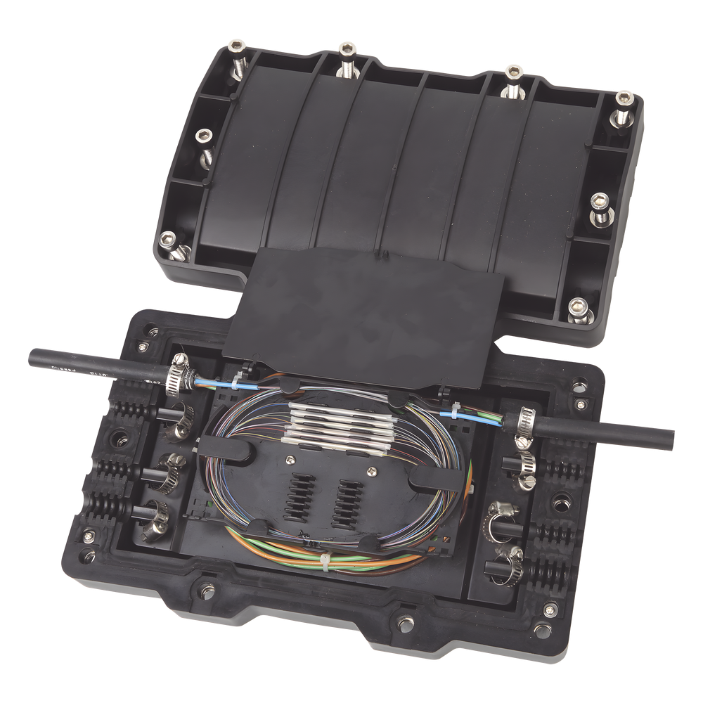 Caja de Distribución de Fibra Óptica Horizontal, hasta 48 Empalmes, Exterior IP68