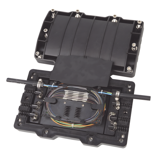 Caja de Distribución de Fibra Óptica Horizontal, hasta 48 Empalmes, Exterior IP68