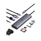 Hub USB-C 10 en 1 / HDMI 4K@30Hz + VGA 1920x1200 / 3x USB 3.0 5Gbps / Ethernet Gigabit / SD/TF Card Reader / PD 100W / Audio 3.5mm / Doble Pantalla Simultánea / Plug & Play Universal