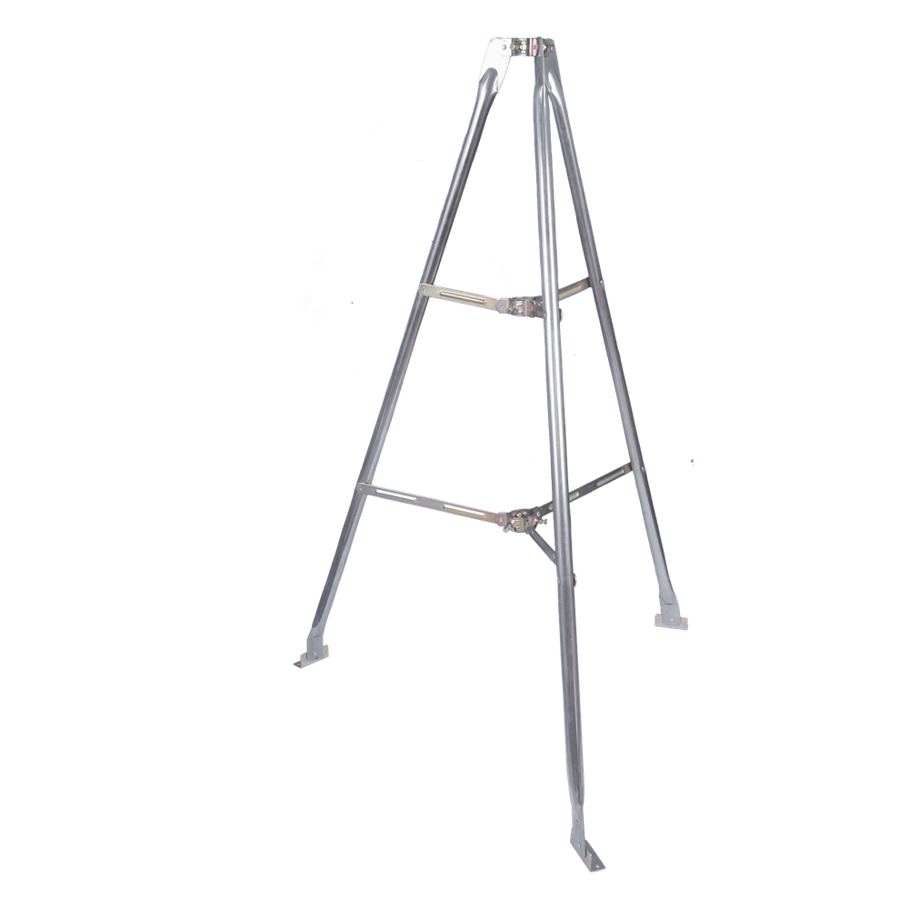 Montaje de tripie para exterior, altura total del tripie 1.52 m. Compatible con mástiles de hasta 3 m de largo 1  1/4 a 2" de diámetro