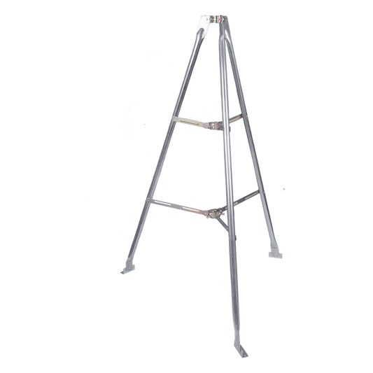 Montaje de tripie para exterior, altura total del tripie 1.52 m. Compatible con mástiles de hasta 3 m de largo 1  1/4 a 2" de diámetro