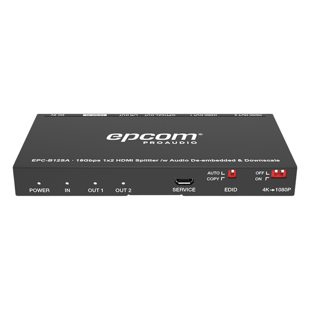 Splitter HDMI 1x2 | 4K@60Hz | Extractor de Audio | Down Scaler | HDR  4:4:4 | EDID | 18Gbps