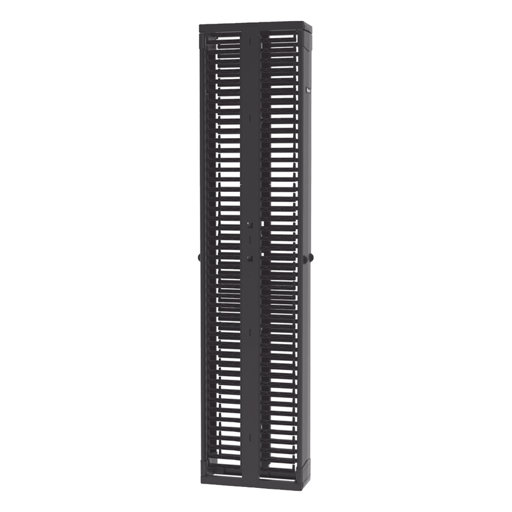 Organizador Vertical PatchRunner™, Doble (Frontal y Posterior), Para Rack Abierto de 45 Unidades, 8in de Ancho, Color Negro