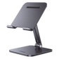 Soporte de Aluminio para IPad & Tablet | Plegable |Angulo Ajustable de 180° y 270° | Base Antideslizante | Protección  de Silicona | Amplia Compatibilidad con dispositivos de 7.9'' a 12.9'' | Aluminio Solido | Color Gris