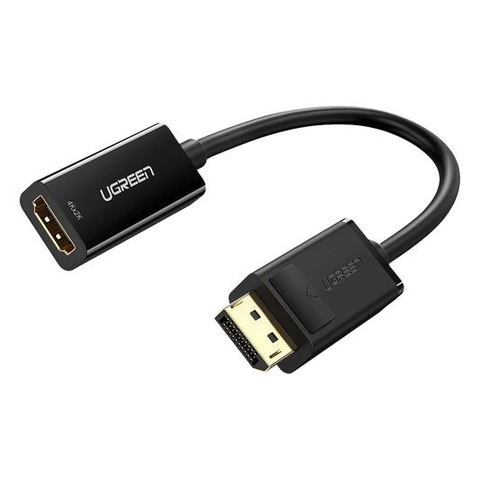 Convertidor DisplayPort a HDMI 4K| 3D | HDR | Blindaje Interno | Botón Liberador | Carcasa de ABS | Plug & Play | CE, FCC, RoHS | Cable de 25 cm (9.84 Pulgadas).