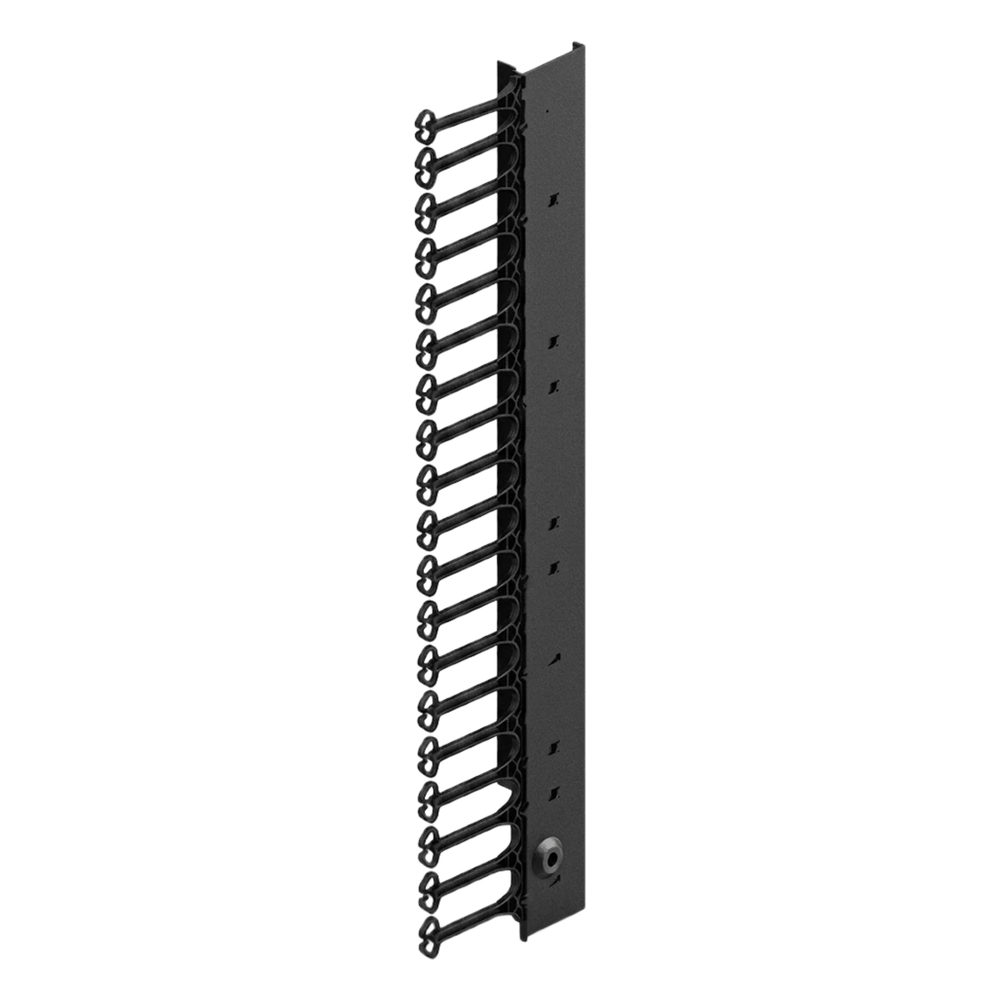 Organizador Vertical de Cables para Rack 45 UR (79 in) / Acero Negro RAL 9005 / Sección 95x208 mm (3.7x8.2 in) / Capacidad 726 Cables / Dedos cada 1.75 pulg / ProLine S1 HOFFMAN