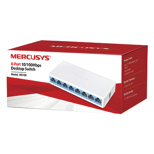 Switch NO Administrable / Para escritorio / 8 puertos 10/100 Mbps / Diseño Compacto / Plug and Play