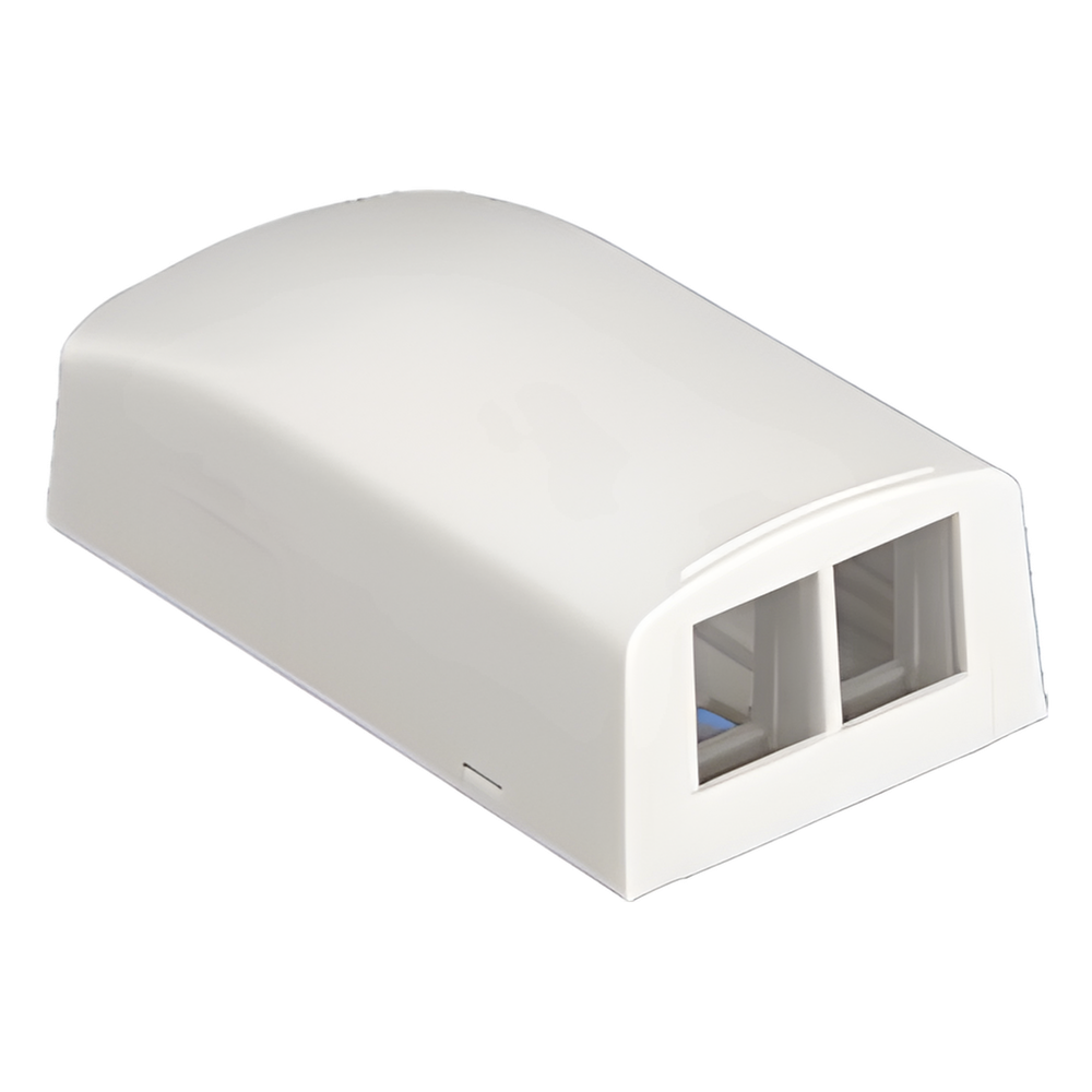 Caja de Montaje en Superficie, Para 2 Módulos Keystone, Color Blanco Mate