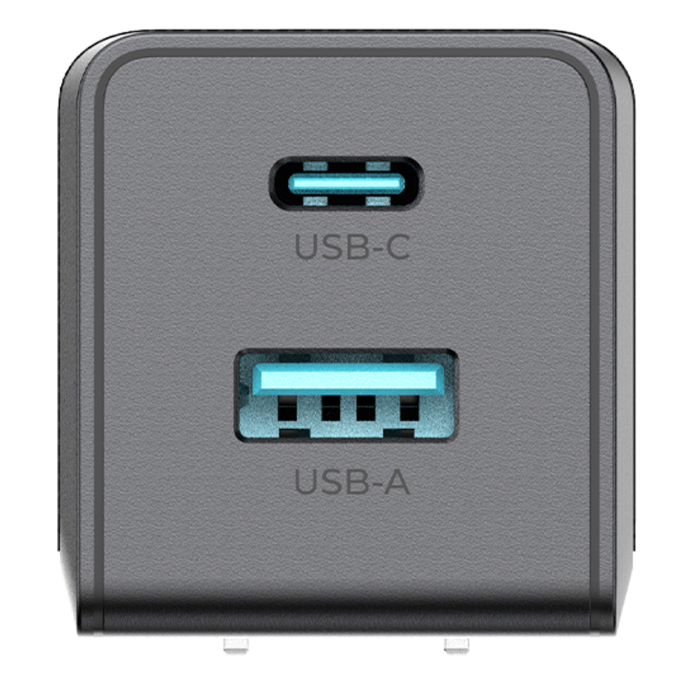 Cargador GaN III 35W / USB-C PD 35W + USB-A 22.5W / Doble Puerto Simultáneo / PD3.0 PPS QC4.0 AFC SCP FCP / Diseño Plegable de Bolsillo / Protección Integral 6 Capas
