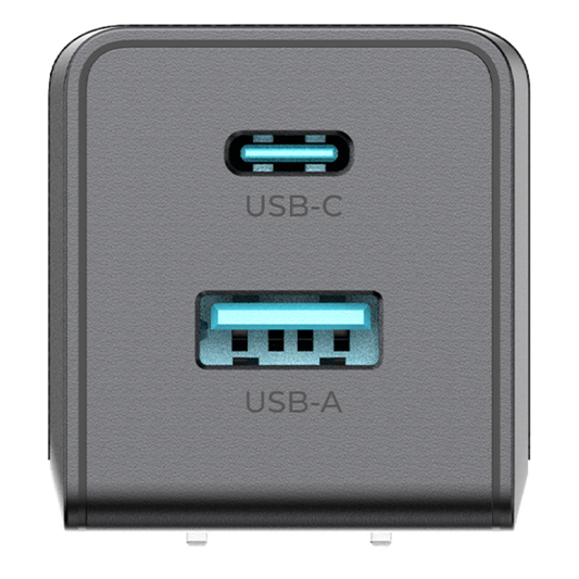 Cargador GaN III 35W / USB-C PD 35W + USB-A 22.5W / Doble Puerto Simultáneo / PD3.0 PPS QC4.0 AFC SCP FCP / Diseño Plegable de Bolsillo / Protección Integral 6 Capas