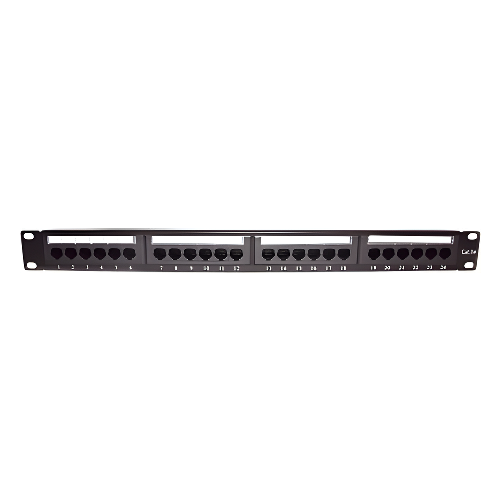 Panel de Parcheo de Impacto (110) UTP de 24 Puertos Cat5e, 19 Pulgadas con Barra para Organizar Cable
