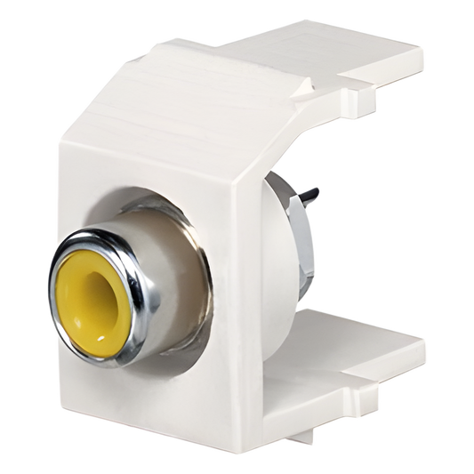 Conector RCA Keystone, con RCA para Soldar Color Amarillo, Módulo Marfil