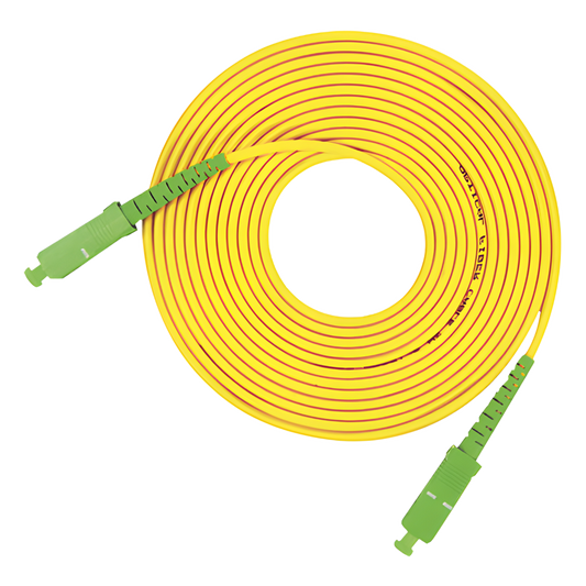 Jumper de Fibra Óptica Monomodo SC/APC-SC/APC Simplex, Color Amarillo, 3 Metros (9.84 Pies)