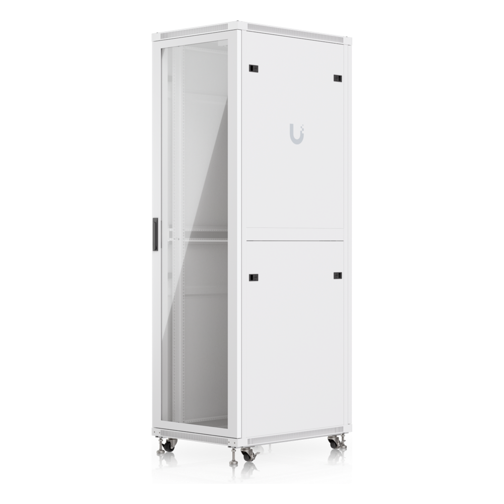 UACC Rack Cabinet 42U (600 × 800 mm) – Gabinete de Piso Totalmente Ensamblado con Ventiladores Integrados, Paneles Removibles, Ruedas con Seguro y Puerta Frontal de Vidrio Templado
