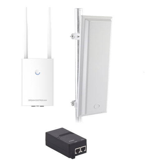 Kit de radio GWN7605LR con antena TXS25619DP, para amplia cobertura de WiFi en 90º, frecuencia (2.4 a 2.5 GHz) y (5.1 a 6.5 GHz), 1.27 Gbps y administración desde la nube gratuita