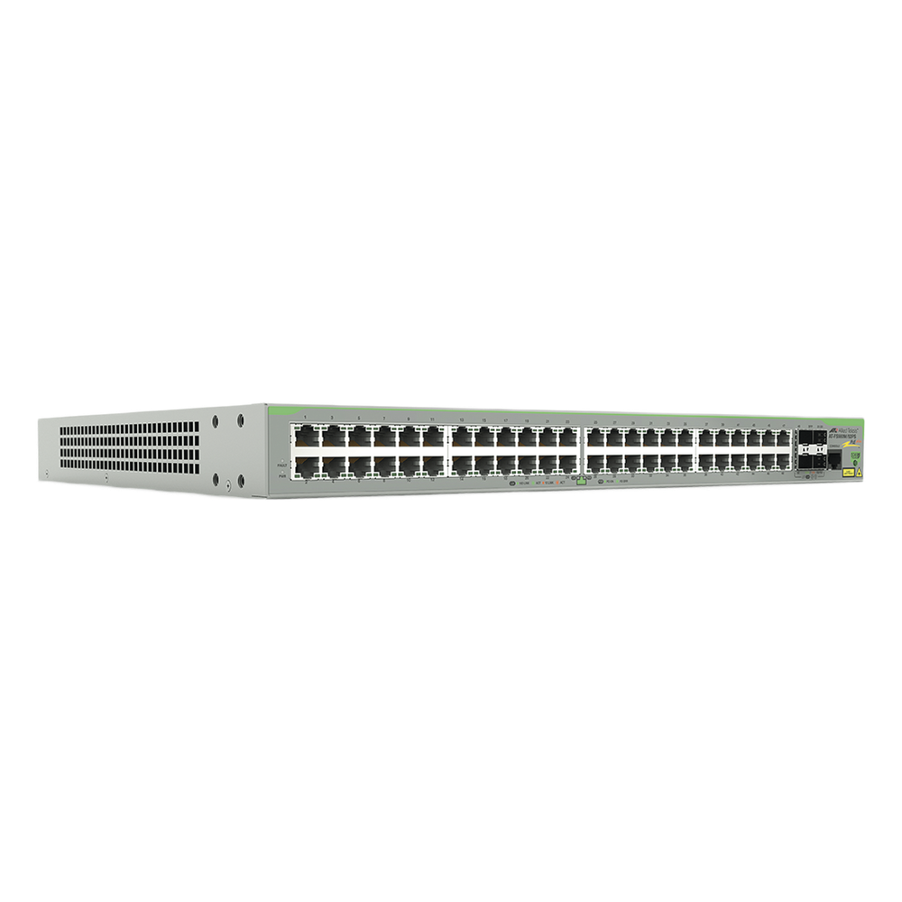Switch PoE+ Administrable CentreCOM FS980M, Capa 3 de 48 Puertos 10/100Mbps + 4 SFP Gigabit, 375W