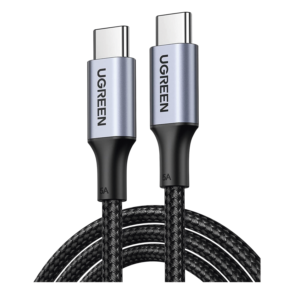 Cable USB-C a USB-C | 1 Metro | Carga Rápida de hasta 100W | Transferencia de datos 480 Mbps | PD3.0 | QC4.0/3.0/2.0 | FPC | AFC | Protección Integrada| Caja de Aluminio | Nylon Trenzado | Amplia Compatibilidad | Color Negro.