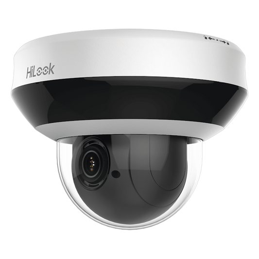 Mini PTZ IP 4 Megapixel / 4X Zoom / Audio Bidireccional / H.265+ / 20 mts IR EXIR / WDR 120 dB / PoE / IK10 / IP66 / Ultra Baja Iluminación / Micrófono Integrado / Micro SD