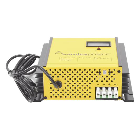 Cargador de Baterías de Plomo Ácido 12 Volts, 15 A / Bancos de 100 a 200 Ah