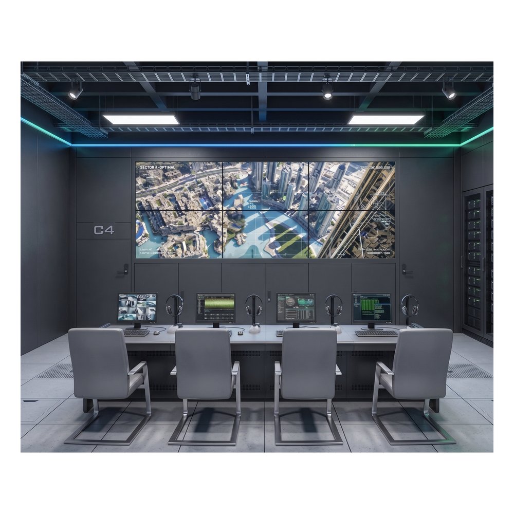 Kit Videowall 3x2 / 6 Pantallas 55" Full HD / Decodificador 16CH 4K / Base de Piso / Hikvision