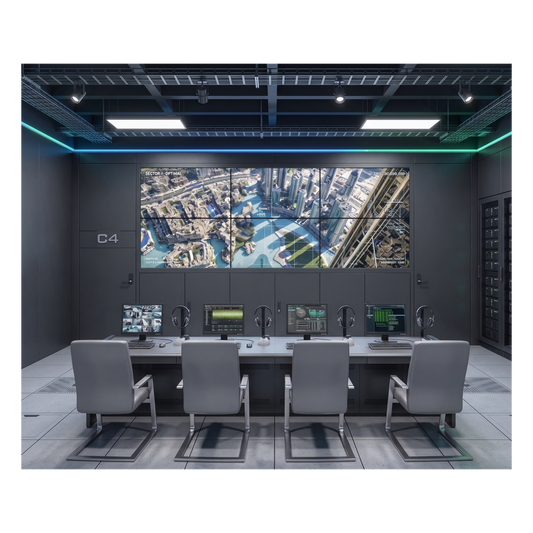 Kit Videowall 3x2 / 6 Pantallas 55" Full HD / Decodificador 16CH 4K / Base de Piso / Hikvision