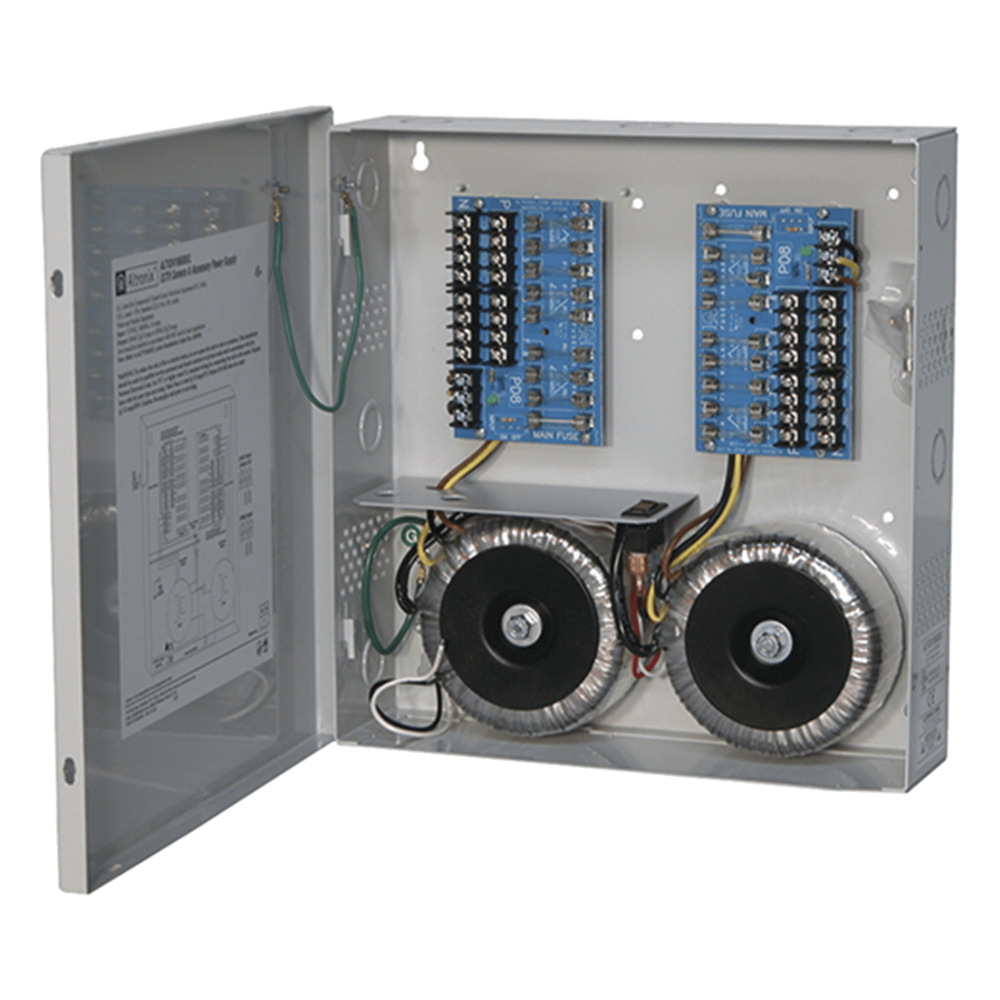Fuente de poder ALTRONIX de 24 @ 25 Amper o 28 VCA @ 20 Amper, para 16 cámaras / Voltaje de entrada en 115 Vca / Con capacidad de baterías de respaldo / Requieren baterías