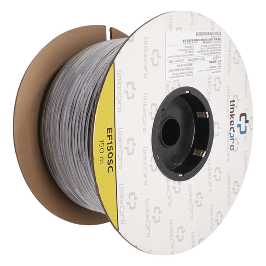 Carrete de Fibra Óptica Monomodo con Conectores SC-SC Duplex, Reforzada con Kevlar, de 150 Metros (492.13 Pies), Para Instalaciones Subterráneas por Tubería