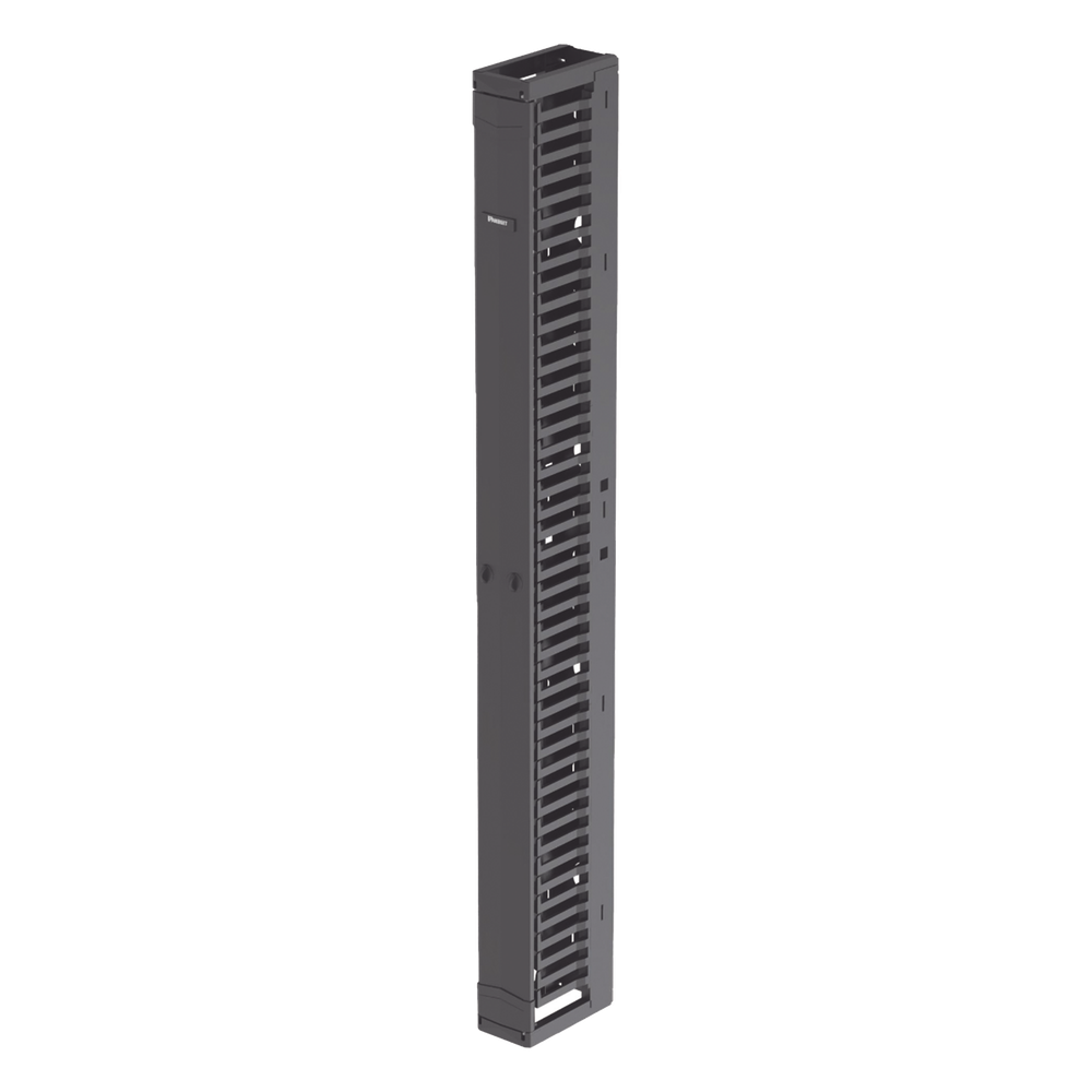 Organizador Vertical PatchRunner™, Sencillo (Solo Frontal), Para Rack Abierto de 45 Unidades, 6 in de Ancho, Color Negro