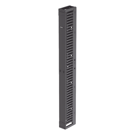 Organizador Vertical PatchRunner™, Sencillo (Solo Frontal), Para Rack Abierto de 45 Unidades, 6 in de Ancho, Color Negro
