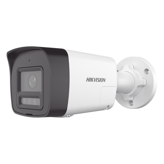 [PROTECCIÓN ACTIVA] Bala IP 4 Megapixel / Lente 2.8 mm / Dual Light (30 mts IR + 20 mts Luz Blanca)  / Audio de Dos Vías /  Luz Intermitente y Alerta de Audio / Micrófono Integrado / ACUSENSE Lite / Exterior IP67 / H.265 / PoE