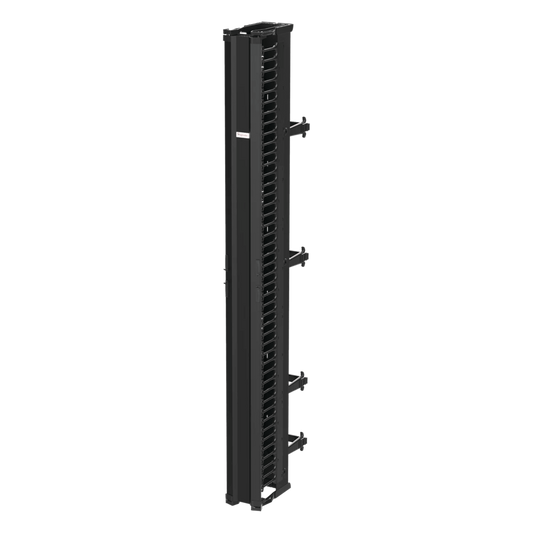 Organizador Vertical CableTek, Doble (Frontal y Posterior), Para Rack Abierto de 45 Unidades, 6 in de Ancho, Color Negro