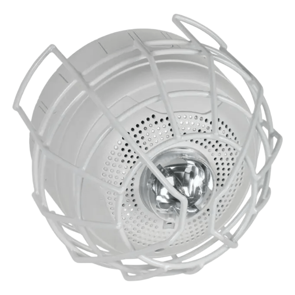 Protector De Rejilla Anti Vandalismo Y Golpes Accidentales, Color Blanco, Para Sirenas/Estrobos/Bocinas System Sensor, Montaje en Superficie en Techo, 8.55"Altox8.55"Anchox6.23"Profundidad