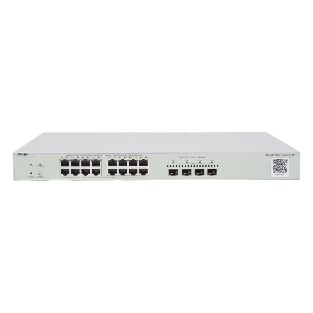 Switch Multi-Gigabit PoE++ hasta 370W, Capa 2 con 4 Puertos 2.5G (90W), 12 Puertos 2.5G (30W) y 4 Uplink SFP+ 10G , Administrable Cloud, Diseñado Para Access Points WiFi 6/7