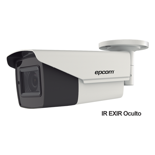 Bullet TURBOHD 4K (8Megapixeles) / Lente Mot. 2.7 a 13.5 mm / Potente IR EXIR de 80 mts / Exterior IP67 / 12 Vcc - 24 VCA / dWDR