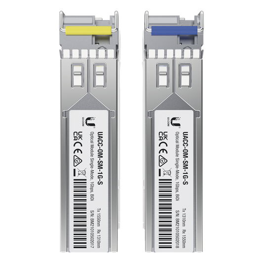 UFiber Módulo SFP, transceptor MiniGibic MonoModo 1 Gbps, distancia 3km, Simplex, un conector LC, incluye 2 tranceptores
