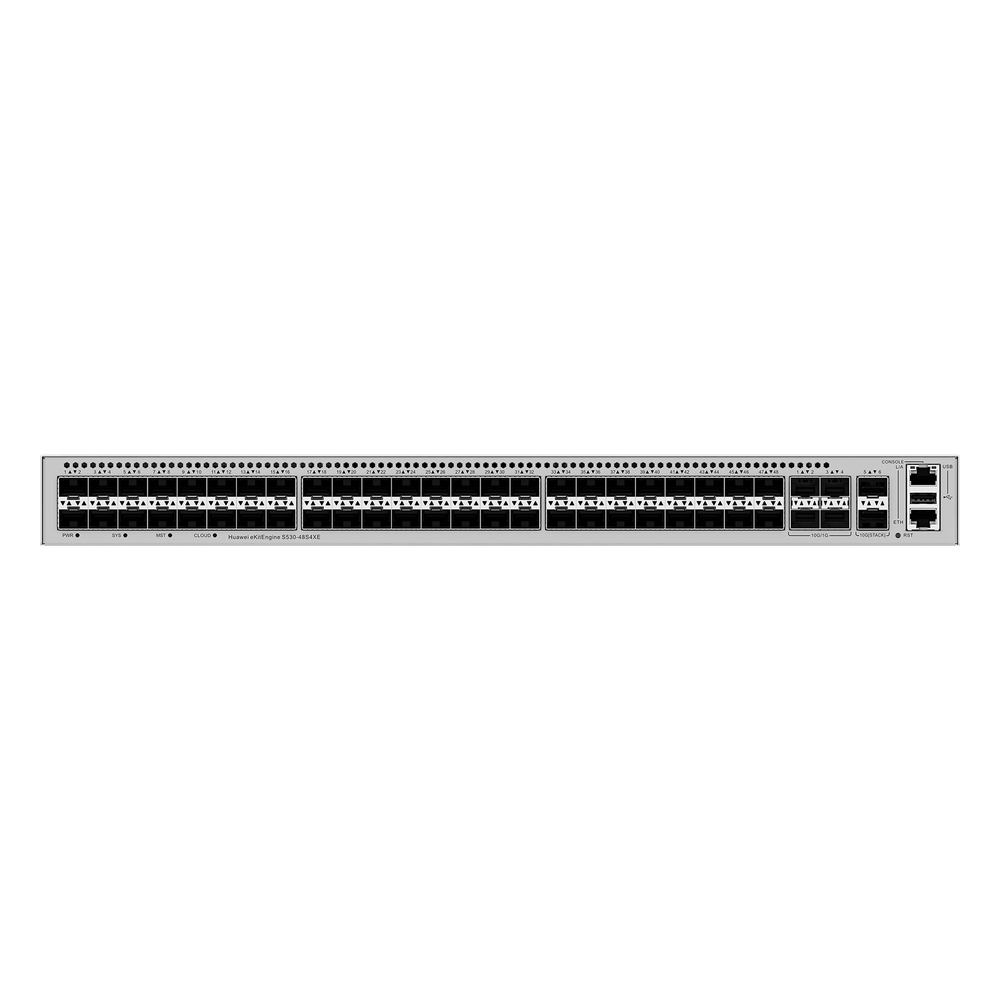 Switch Empresarial Core Gigabit Administrable  Capa 3 / 48 puertos 1GE SFP / 4 Puertos 10GE SFP+ Uplink / 2 Puertos 10GE SFP+ (Stack) / ERPS / Ruteo Dinamico (RIP, OSPF, IS-IS y BGP)  / iStack / Administración Nube Gratis