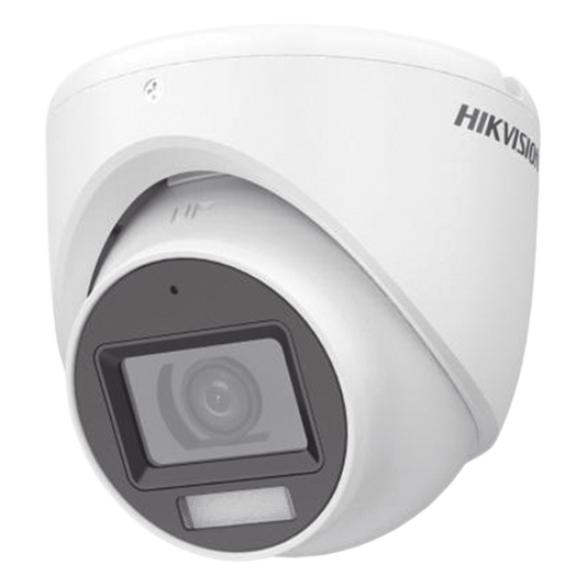 [Dual Light + ColorVu] Turret TURBOHD 2 Megapixel (1080p) / Lente 2.8 mm / 30 mts IR + 20 mts Luz Blanca / Gran Angular 101° / Exterior IP67 / Micrófono Integrado /  4 Tecnologías /  Metal