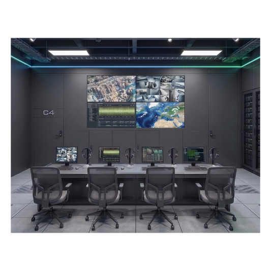 Kit Videowall 2x2 / 4 Pantallas 55" Full HD / Decodificador 16CH 4K / Base de Piso / Hikvision
