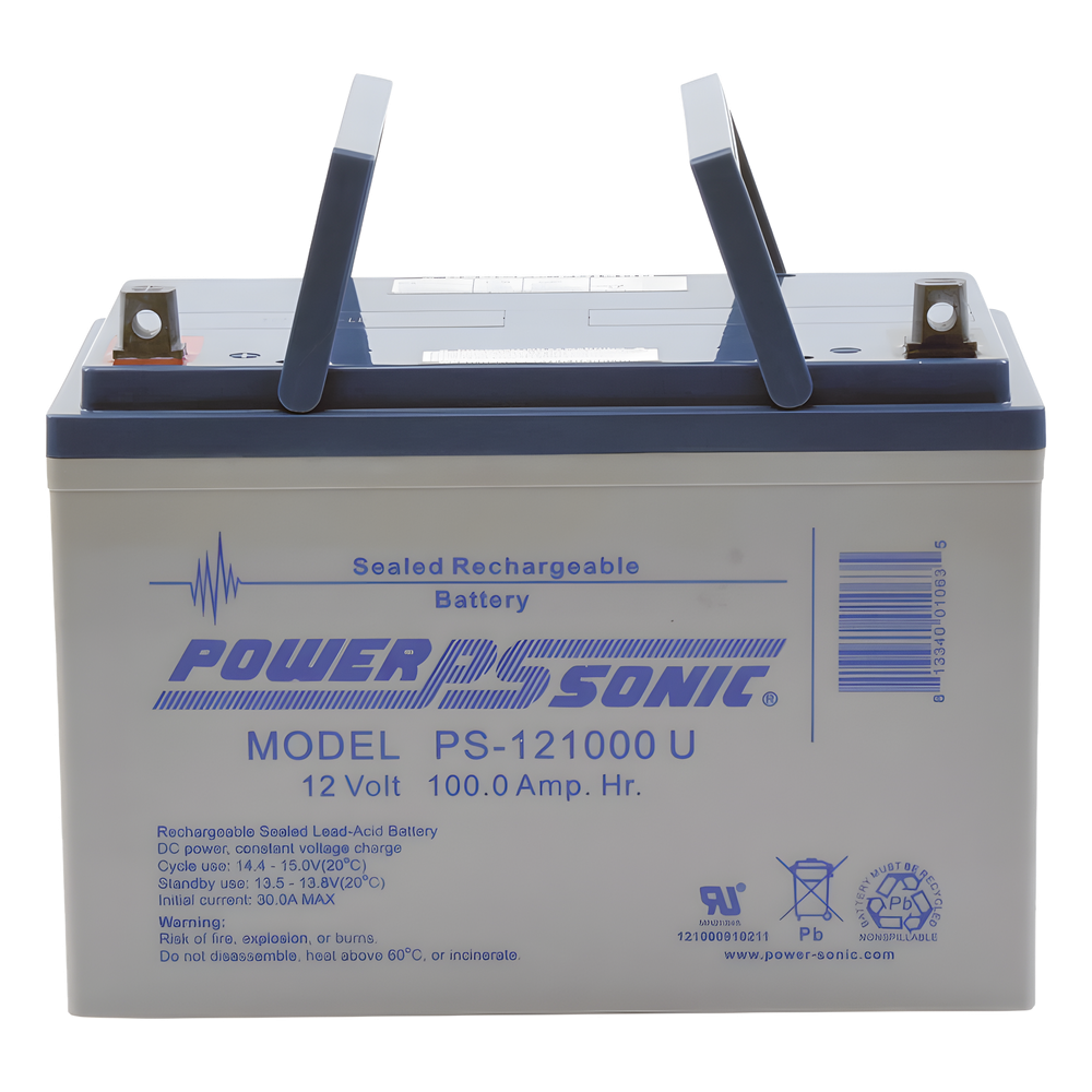 Batería 12V, 100AH, Para Respaldo, Tecnologías AGM/VRLA, 10-12 Años Vida Útil, Terminales U, Reconocida UL