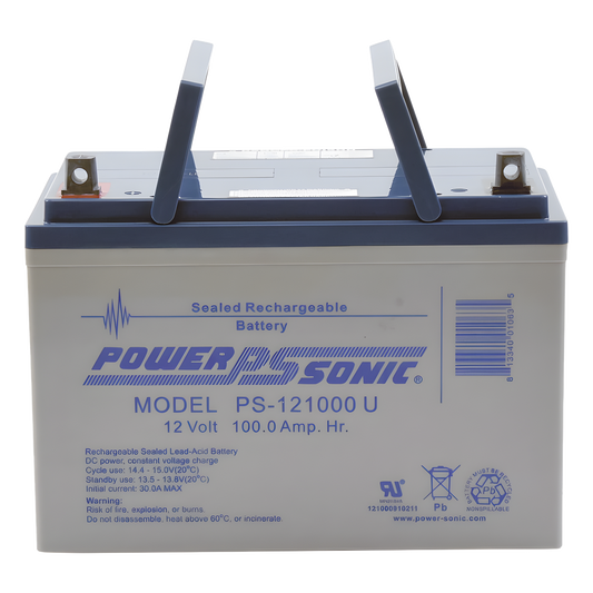Batería 12V, 100AH, Para Respaldo, Tecnologías AGM/VRLA, 10-12 Años Vida Útil, Terminales U, Reconocida UL