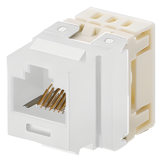 Conector Jack Estilo 110 (de Impacto), Tipo Keystone, Categoría 5e, de 8 Posiciones y 8 Cables, Color Marfil