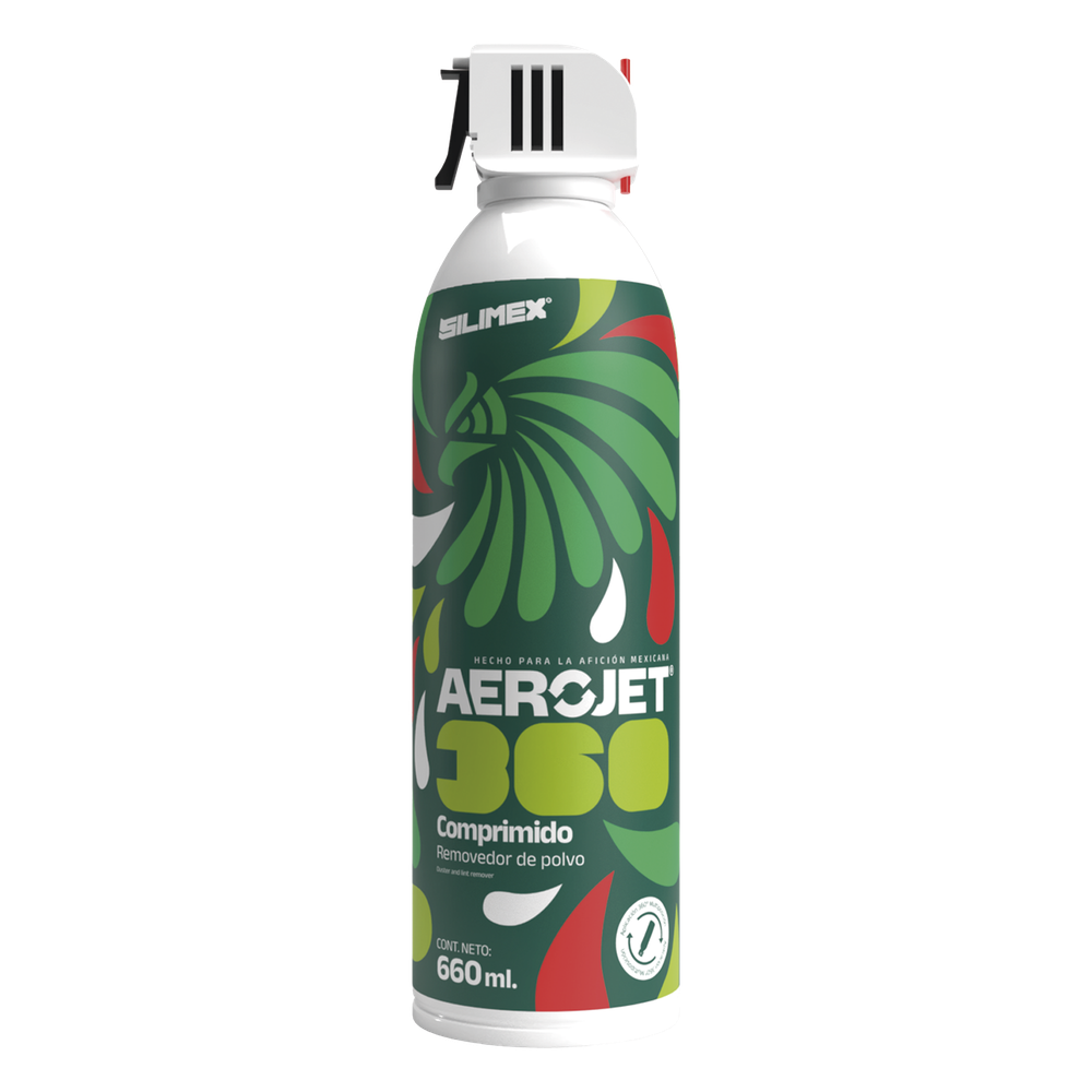 Removedor de polvo y residuos (aire comprimido) con aplicación 360º para limpieza de equipos electrónicos, válvula anti-estallamiento, 660 ml
