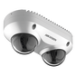 PanoVu Series / Lente Dual de 4 Megapixel / 2 Lentes Fijos de 2.8 mm / Recomendado para Pasillos o Esquinas / IP67 / IK10 / PoE / WDR 120 dB / 10 mts IR / Entrada y Salida de Audio y Alarma / MicroSD