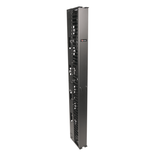 Organizador RouteIT Vertical Sencillo de 45UR, Fabricado en Acero Laminado en Frío 16AWG, 6in (152mm) de Ancho