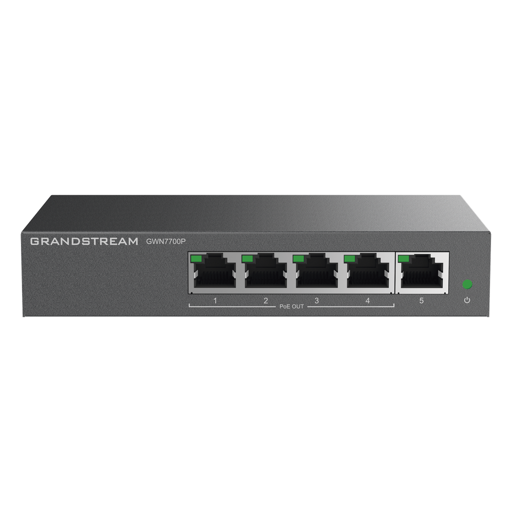 Switch PoE+ Gigabit No Administrable / 5 puertos 10/100/1000 Mbps / 4 puertos PoE+ / hasta 60W