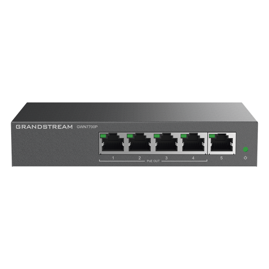 Switch PoE+ Gigabit No Administrable / 5 puertos 10/100/1000 Mbps / 4 puertos PoE+ / hasta 60W