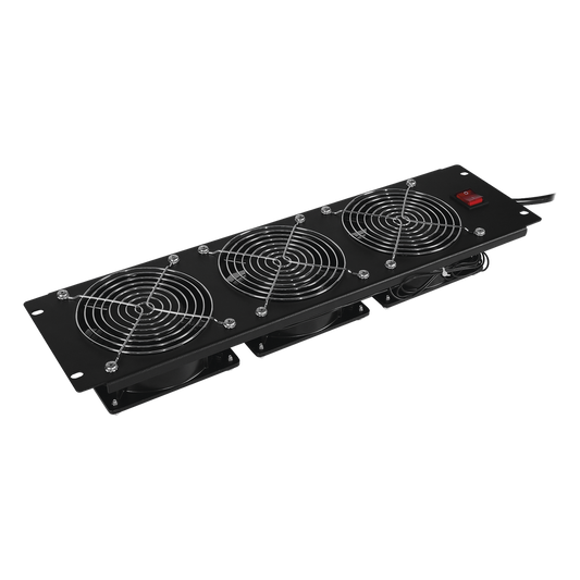 Kit de 3 Ventiladores para Montaje en Rack de 19 in, Alimentación 220 Vca con Plug IEC C14, 3 UR, Color Negro