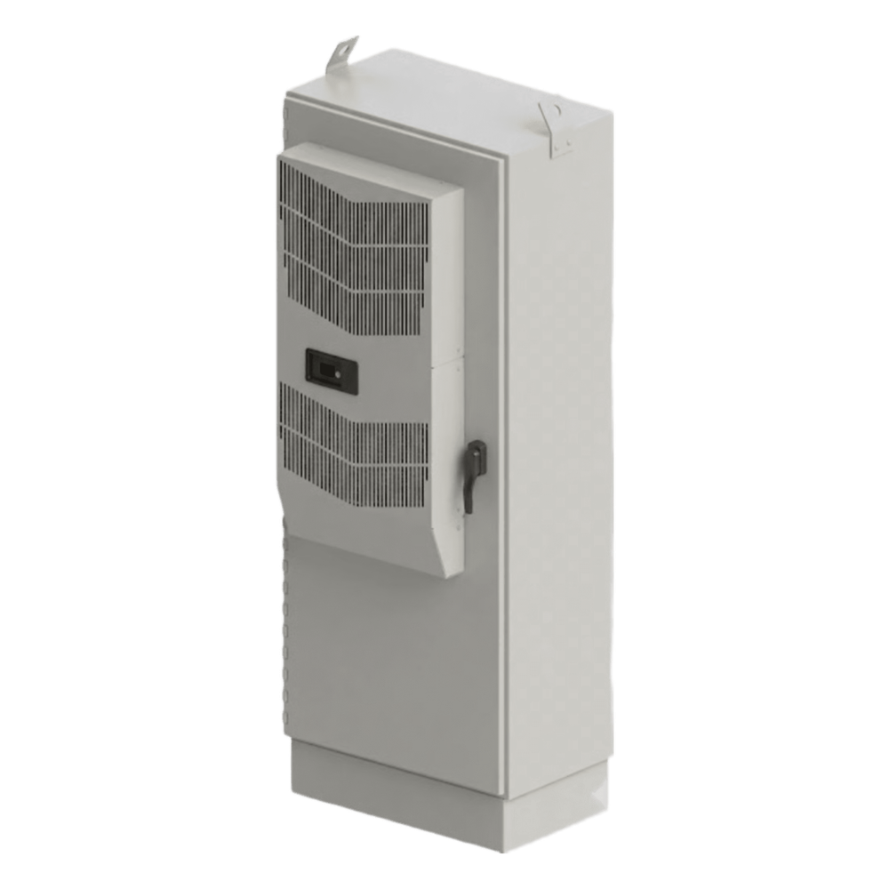 Gabinete para Exterior Tipo 4X Doble Puerta de 43 UR / Aluminio Soldado / 2134 x 762 x 1118 mm (84 x 30 x 44 in) / Exterior IP66 / Montaje Almohadilla / Aire de Precisión / Gris RAL 7035