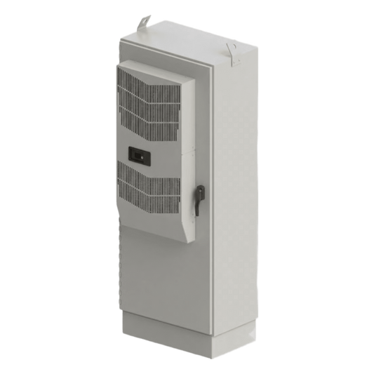 Gabinete para Exterior Tipo 4X Doble Puerta de 43 UR / Aluminio Soldado / 2134 x 762 x 1118 mm (84 x 30 x 44 in) / Exterior IP66 / Montaje Almohadilla / Aire de Precisión / Gris RAL 7035